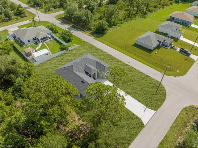 Aerial perspective of suburban area