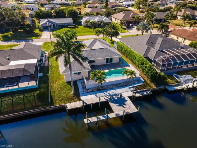 Aerial perspective of suburban area