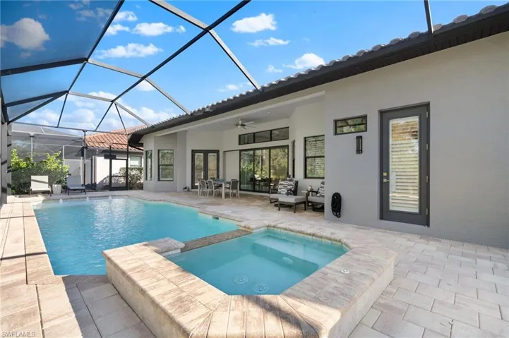 Hot tub spillover into the pool! Pavers sealed recently!