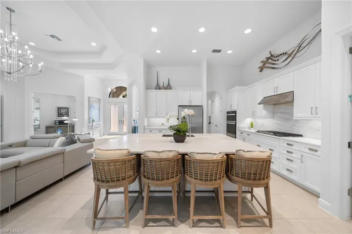 Expanded center island for more Guests to join the Chef in the kitchen!