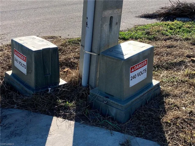 Existing LCEC power boxes on property.