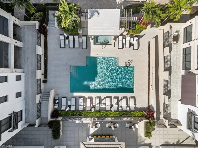 Drone / aerial view of a pool