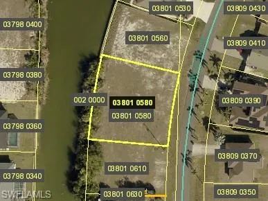 Aerial view of property's location with property boundaries highlighted