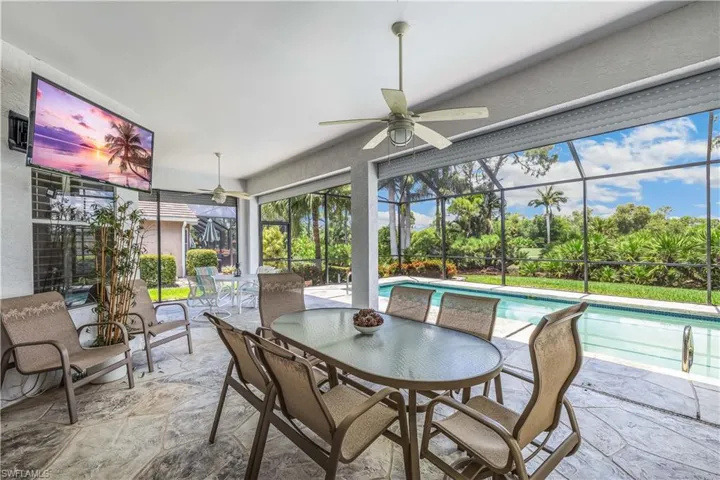 Lanai with ceiling fans