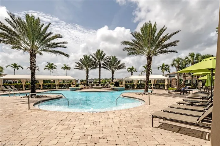 Community pool featuring a patio