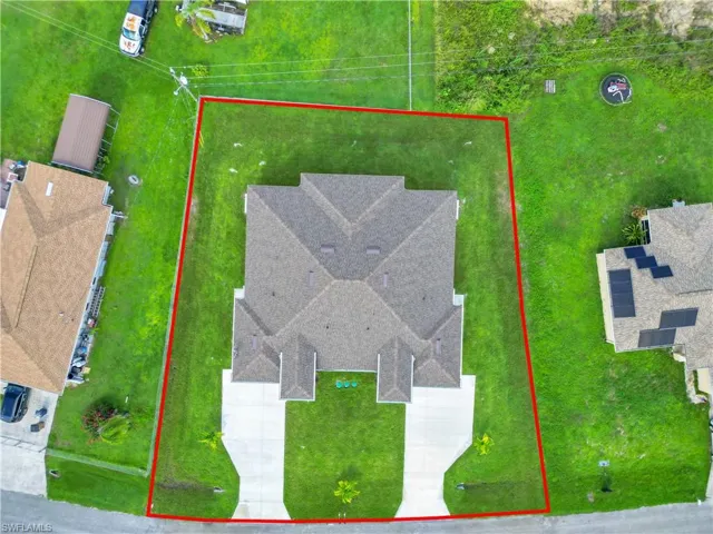 Aerial overview of property's location with property boundaries highlighted