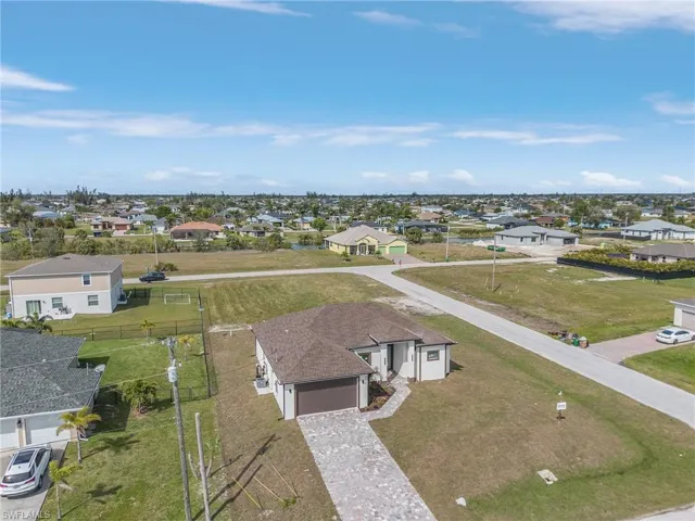 Aerial view of residential area