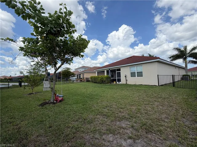 Back yard view of the home