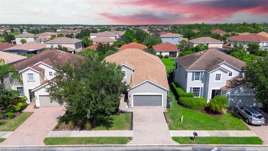 Aerial perspective of suburban area