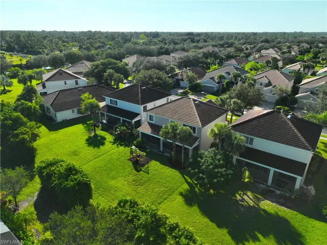 Aerial perspective of suburban area