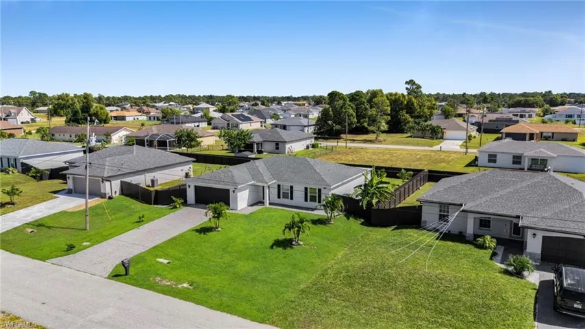 Aerial perspective of suburban area