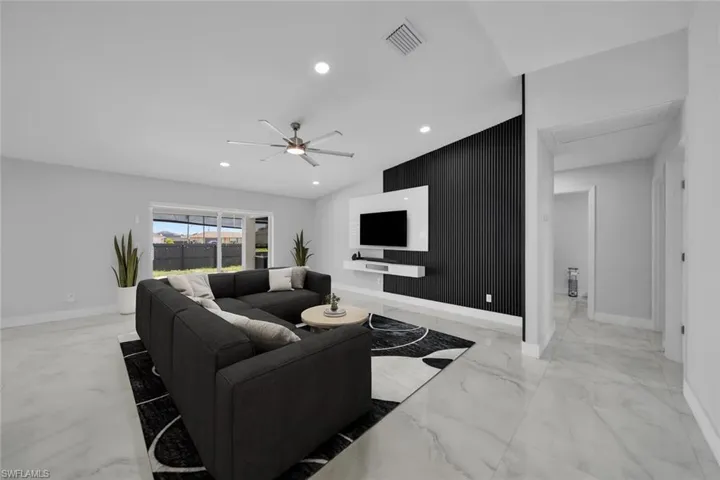 Living room with virtual staging