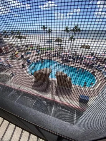 Exterior details with a swimming pool