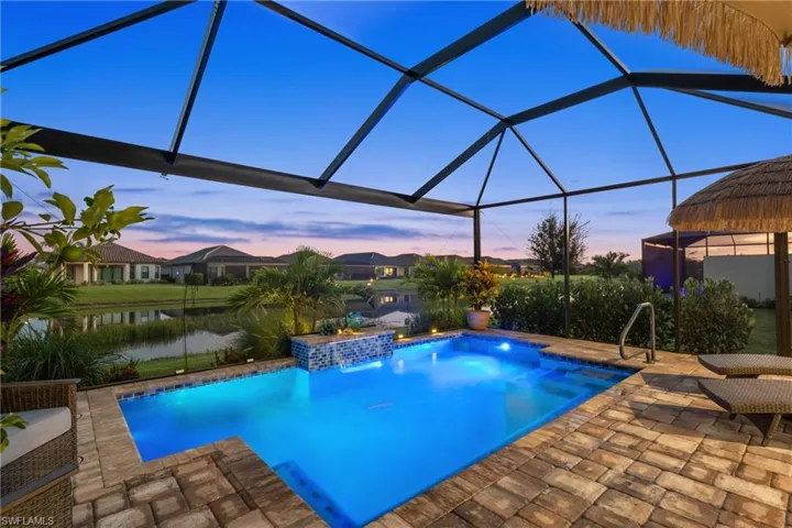 Pool at dusk
