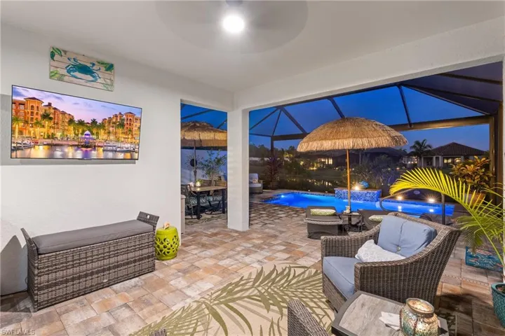 Evening patio area