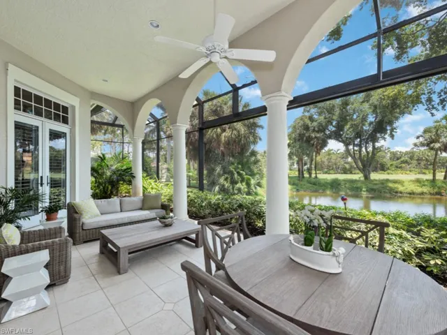 Lanai with southern exposure and water/golf views