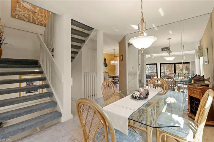 Dining area, kitchen, and living area all located on second level