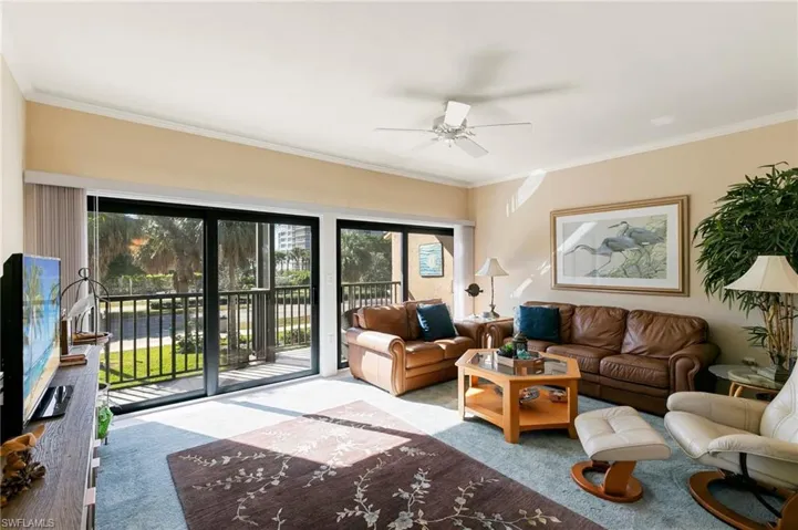Spacious living area with impact sliders