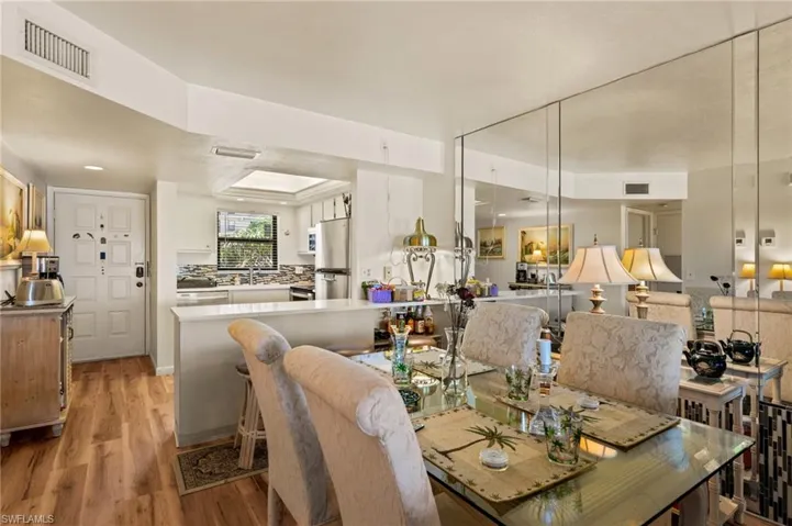 Dining seats up to six