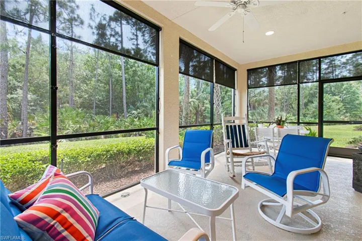 PRIVATE & PEACEFUL PRESERVE VIEW WITH SUNSCREENS FOR YOUR ENJOYMENT.