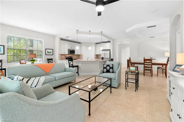 GREAT VIEW OF JUST HOW OPEN THIS FLOOR PLAN IS PLUS UPDATED LIGHTING!