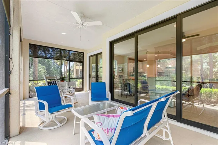THIS BEAUTIFUL BLUE & WHITE SET OF LANAI FURNITURE REMAINS WITH THE HOME!