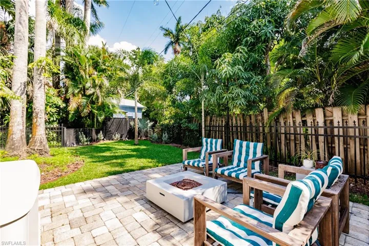 View of patio / terrace featuring a fire pit