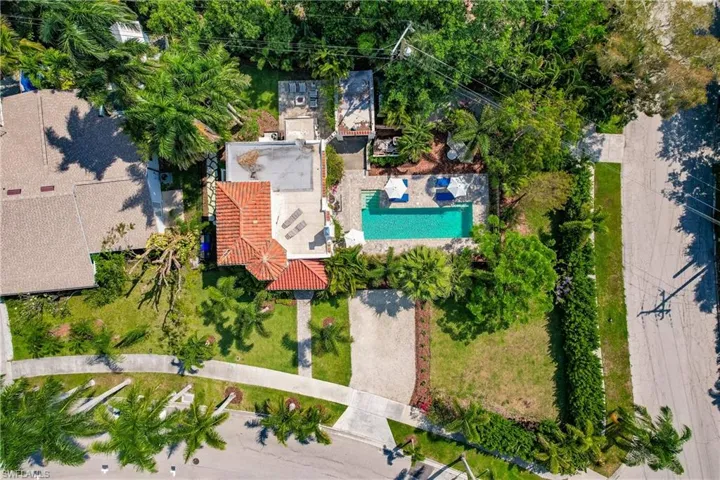 Birds eye view of property