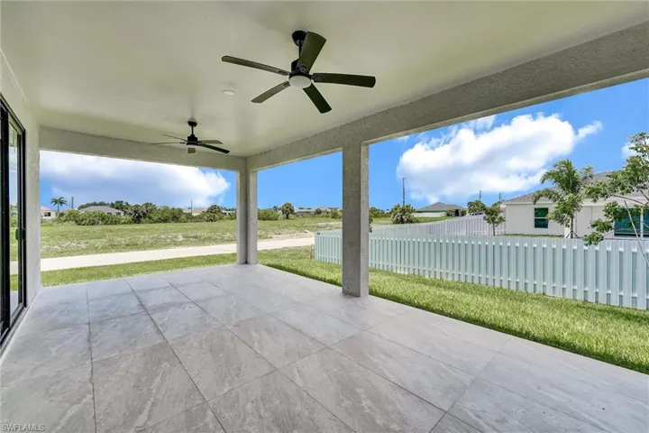 View of patio / terrace featuring ceiling fan