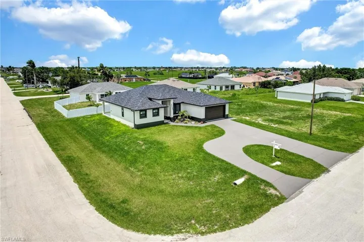 Aerial view of residential area