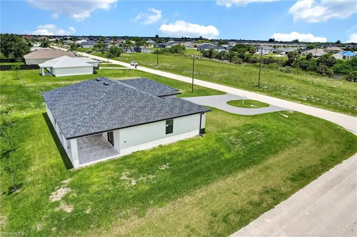 Aerial perspective of suburban area