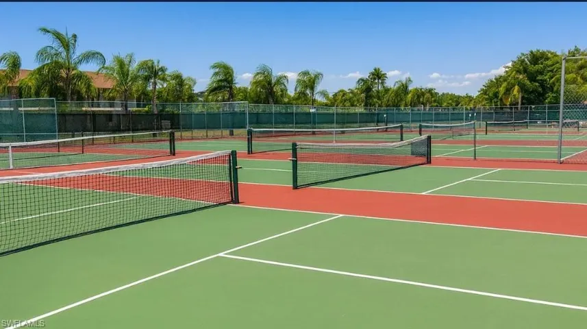 View of tennis court
