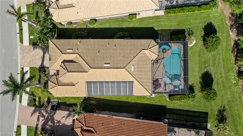 Aerial view directly above home