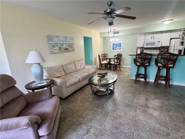 Living room with ceiling fan