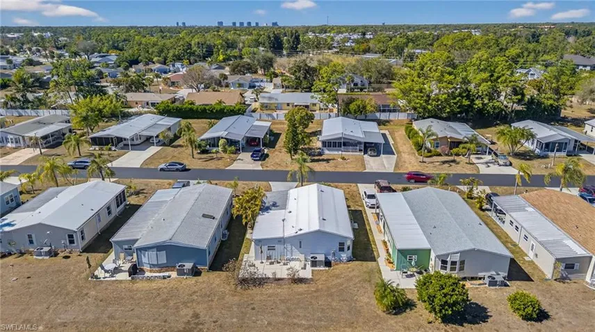 Aerial view of residential area