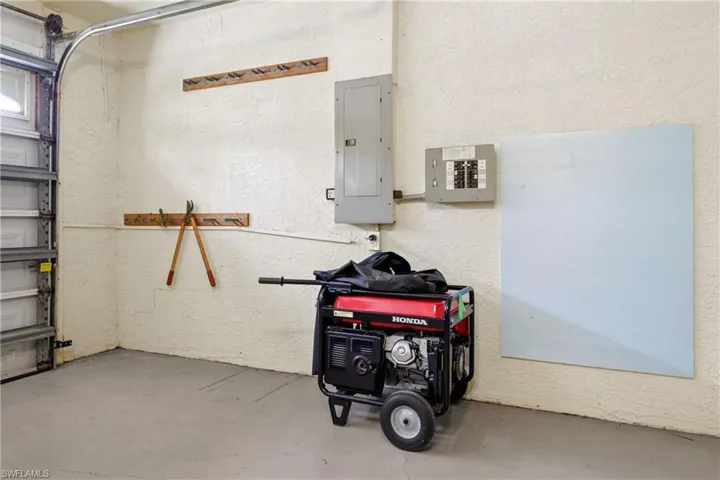 Garage with generator and whole house plug-in.