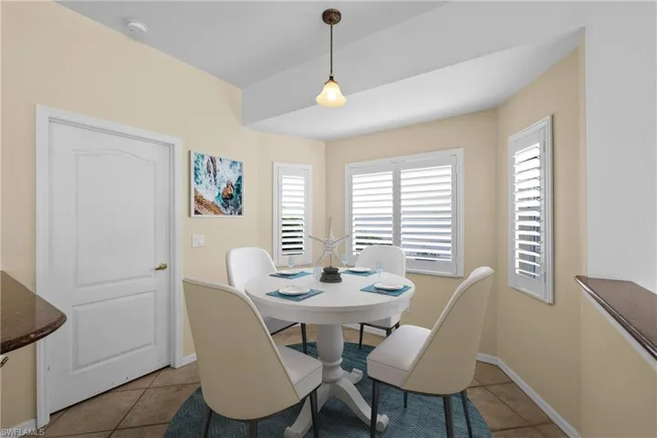 View of tiled breakfast nook dining area