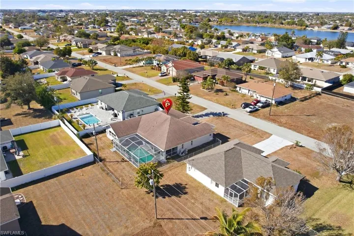 Aerial view of residential area