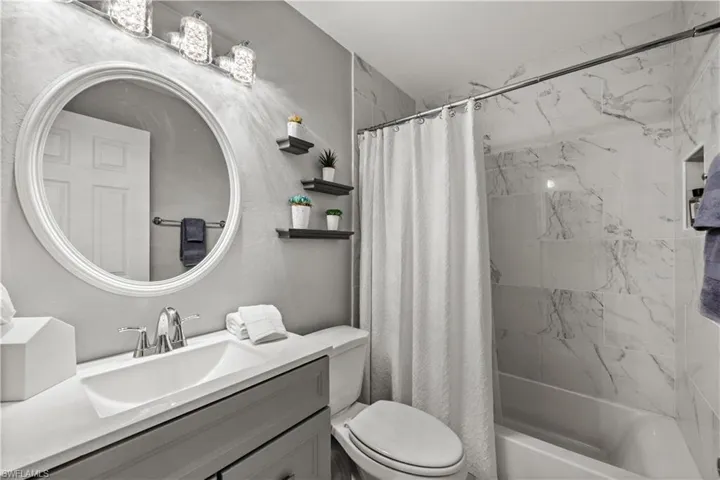 Bright and remodeled guest bathroom