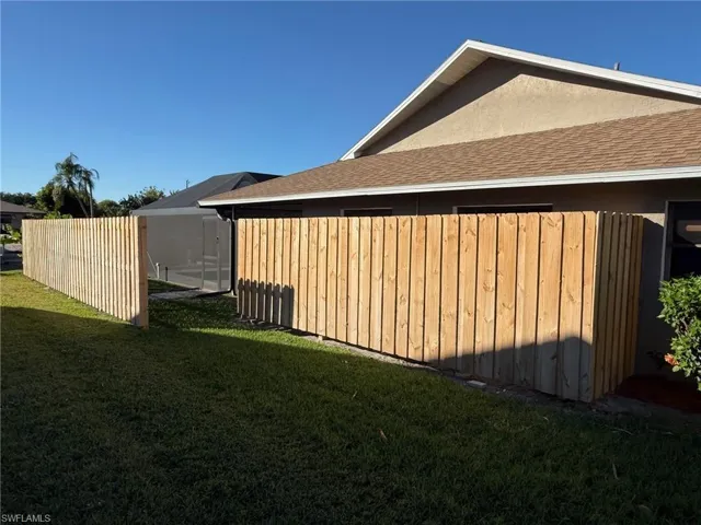 Fence on the East side of the house