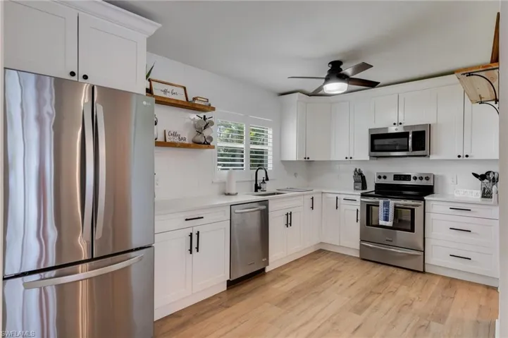 Updated kitchen with shaker cabinetry