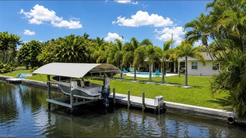 Ariel view of waterfront property