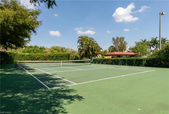 View of tennis court