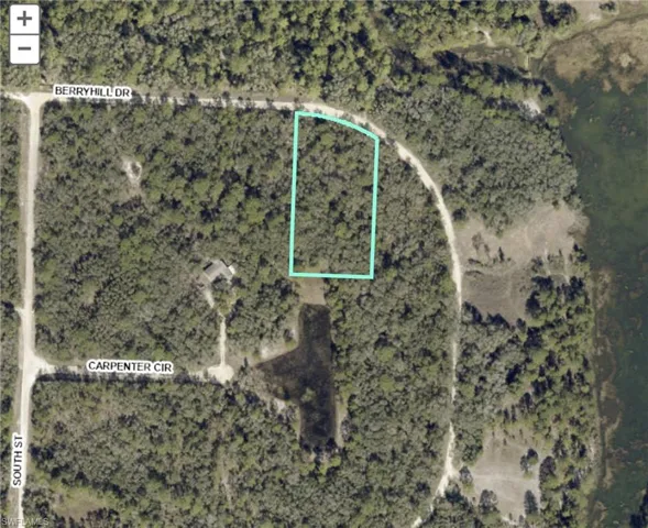 Aerial Map. Displaying the property's location and boundaries