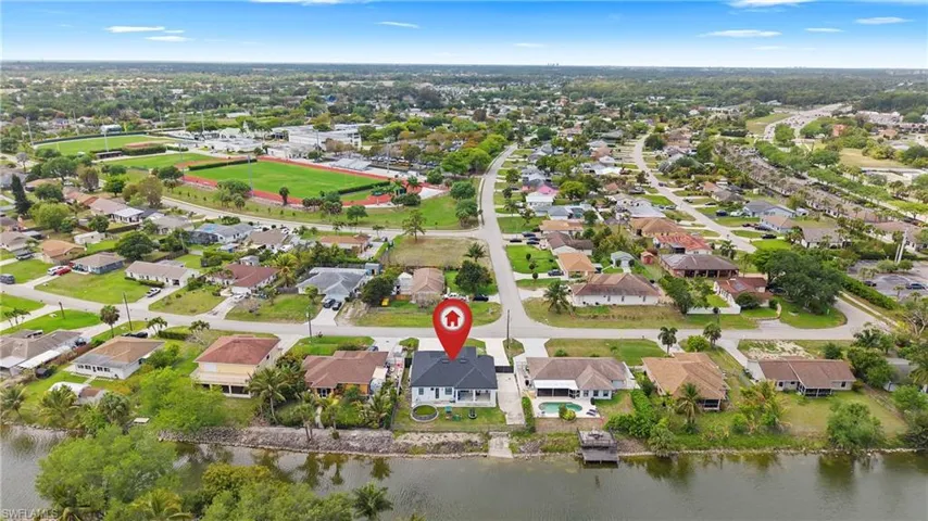 Aerial view of residential area