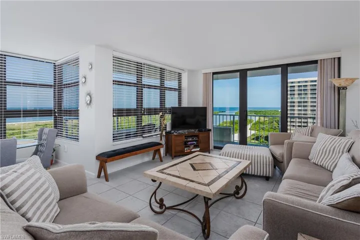 View of tiled living room