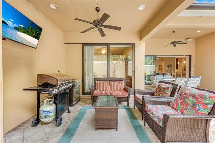 Outdoor kitchen, and entertainment area