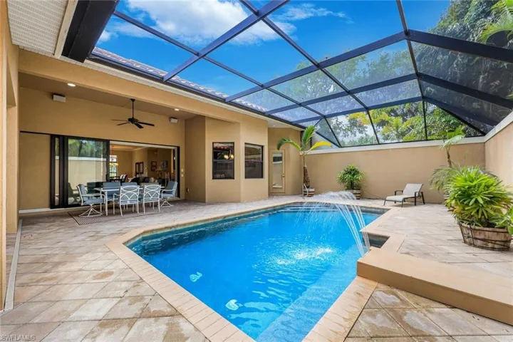 Pool and outdoor dining area