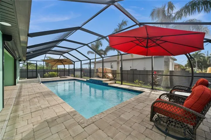 Saltwater Heated Pool with Waterfall