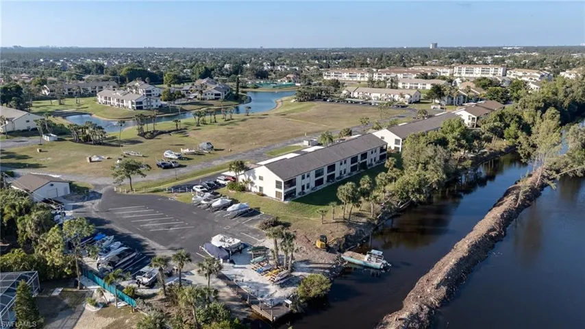 Aerial view of a large body of water